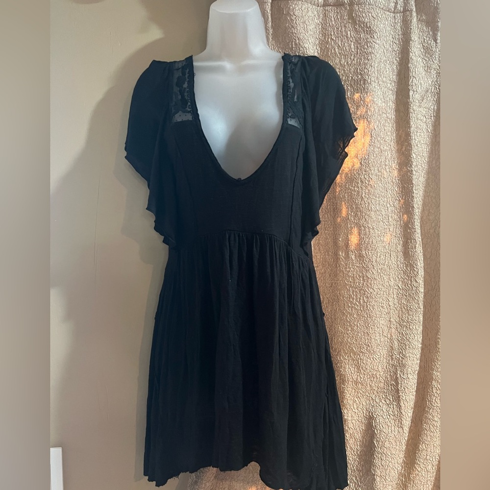 Free people Black  Embroidered top or dress
